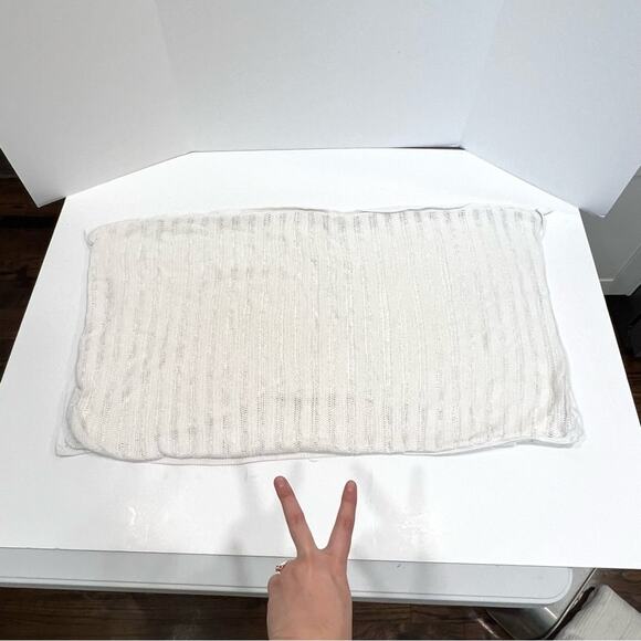 Lauren Ralph Lauren Knit White Cream King Pillowcase Shams Zippered x2 (TWO) - Picture 9 of 12